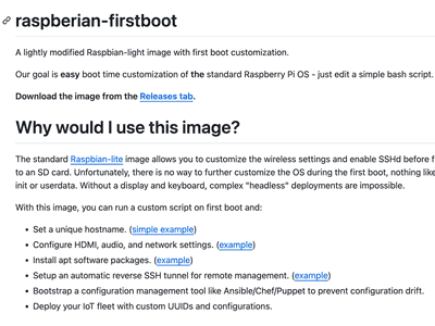 raspberian-firstboot: first boot customization for Raspberry Pi.