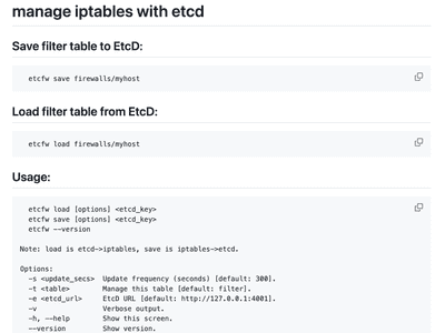 etcfw: centrally manage linux iptables with etcd.