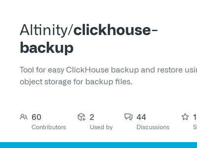 clickhouse-backup: ClickHouse backups using object storage.