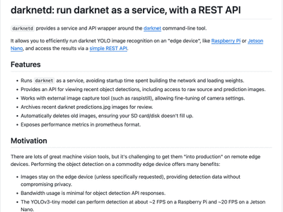 darknetd: run darknet as a service, with a REST API.